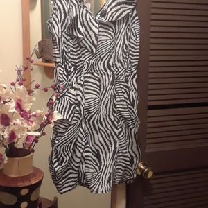 BLK AND WHT  UNIQUE ZEBRA PRINT DRESS